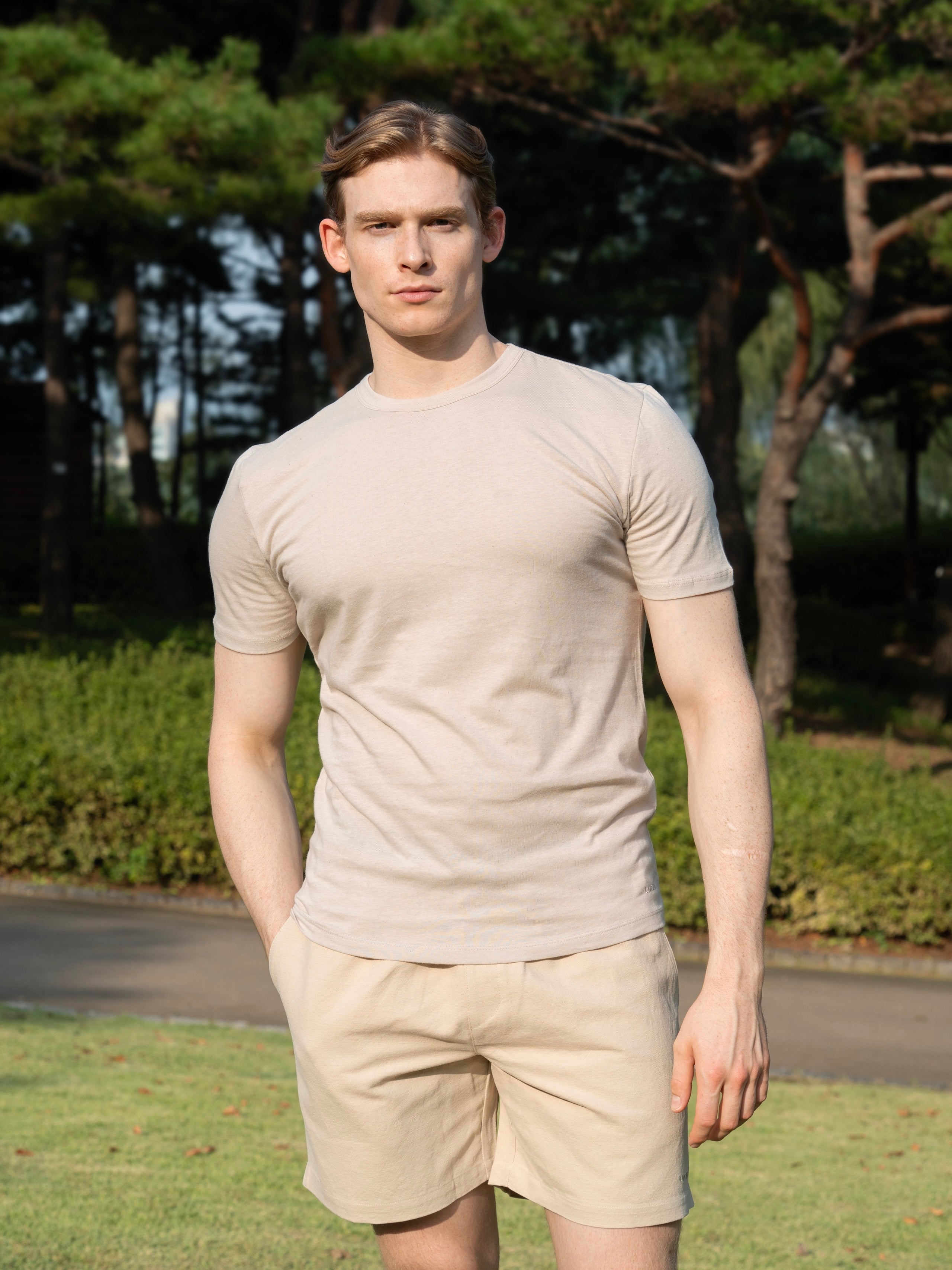 100% 순수 린넨 코튼 블렌드 와이드 반바지