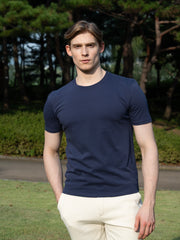 100% 순수 유기농 면 라운드 티셔츠