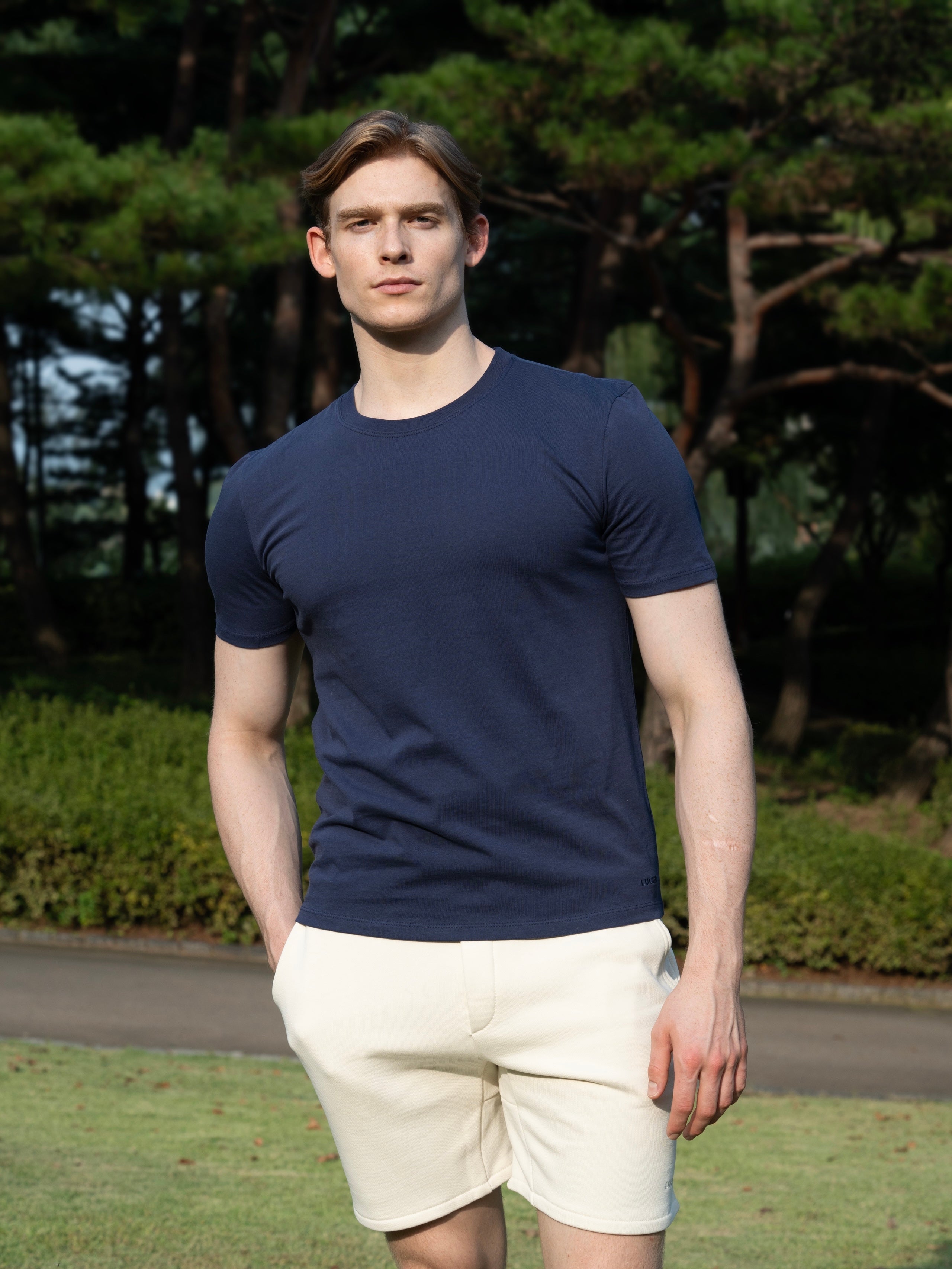 100% 순수 유기농 면 라운드 티셔츠