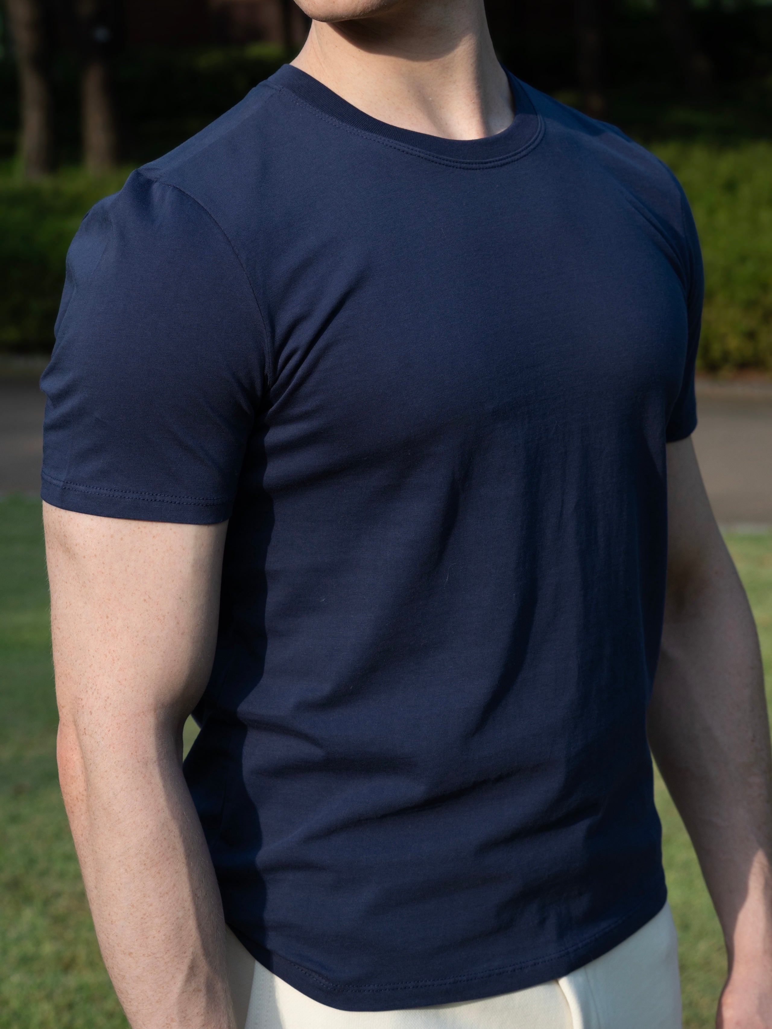 100% 순수 유기농 면 라운드 티셔츠