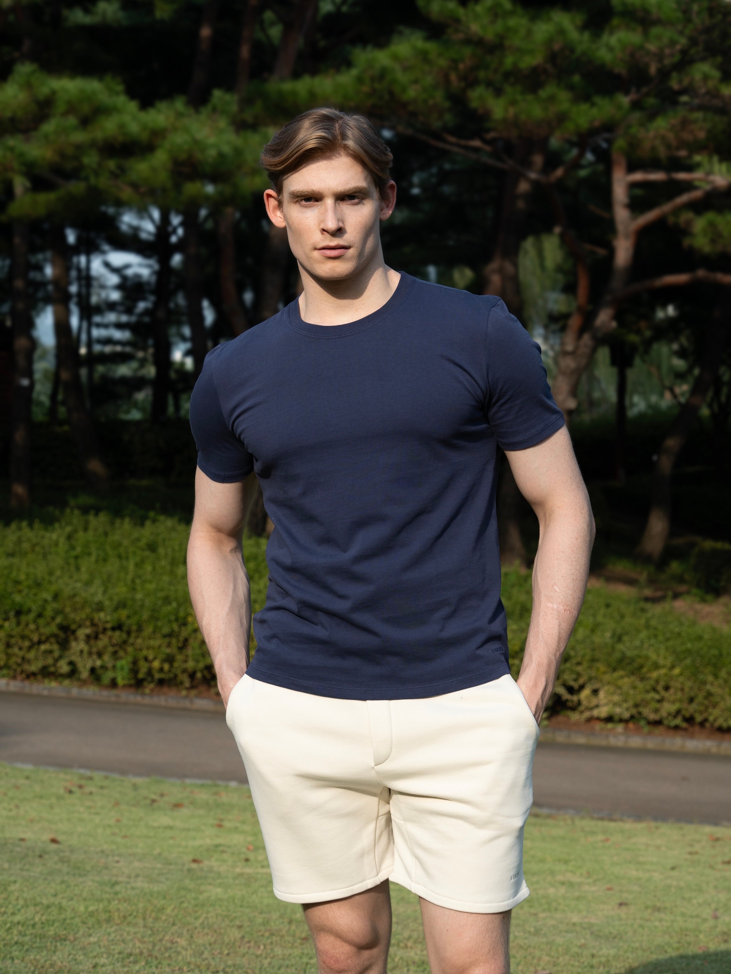 100% 순수 유기농 면 라운드 티셔츠