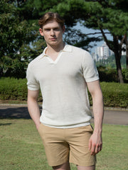 100% 순수 린넨 폴로 니트