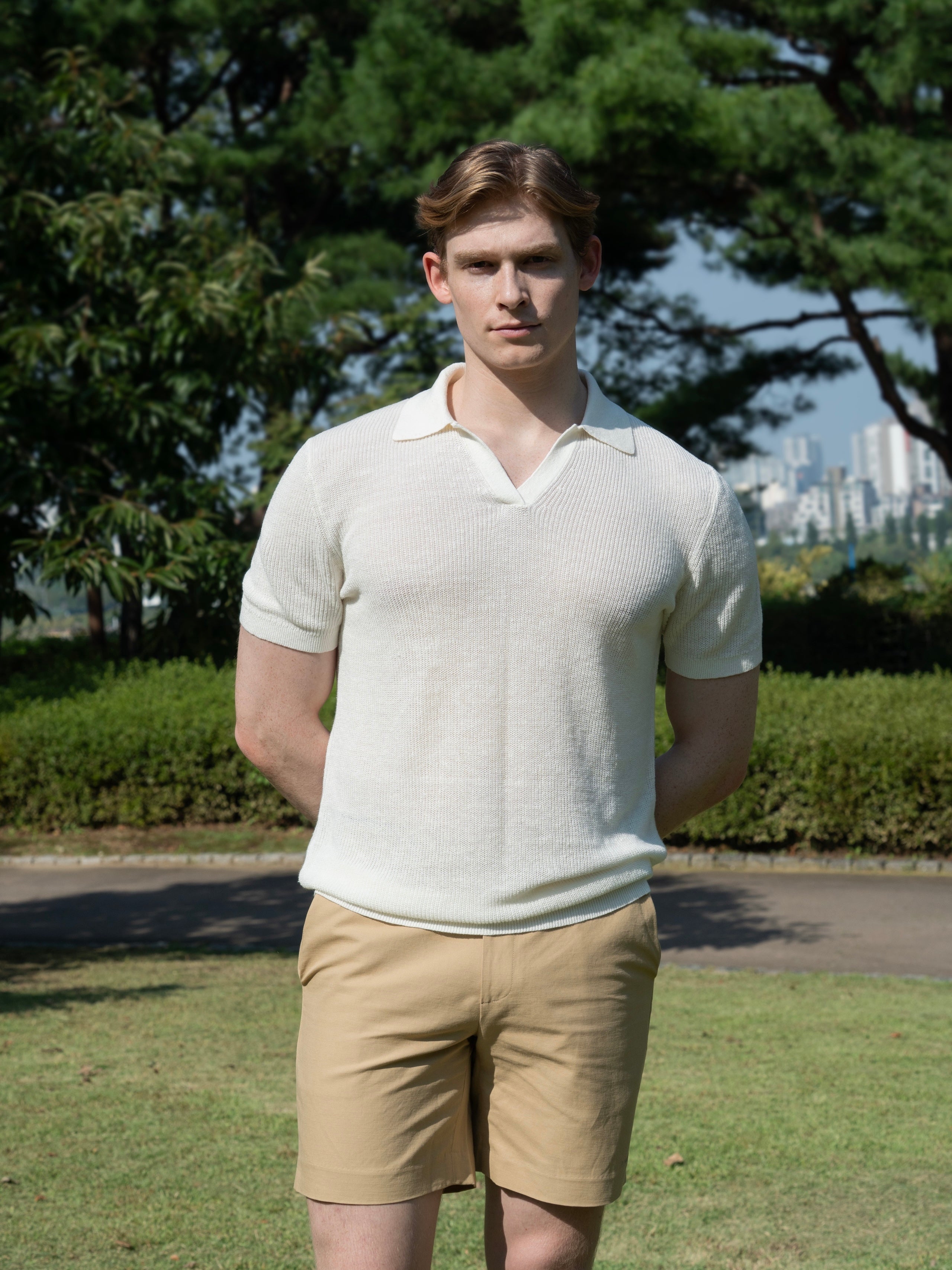 100% 순수 린넨 코튼 블렌드 라이트 반바지