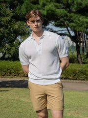 100% 순수 린넨 코튼 블렌드 니트 셔츠