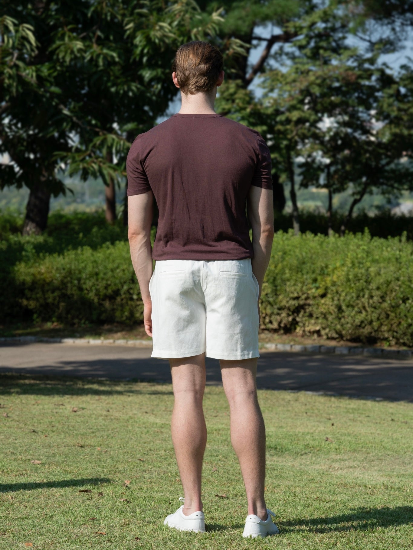 100% 순수 린넨 코튼 블렌드 라운드 티셔츠