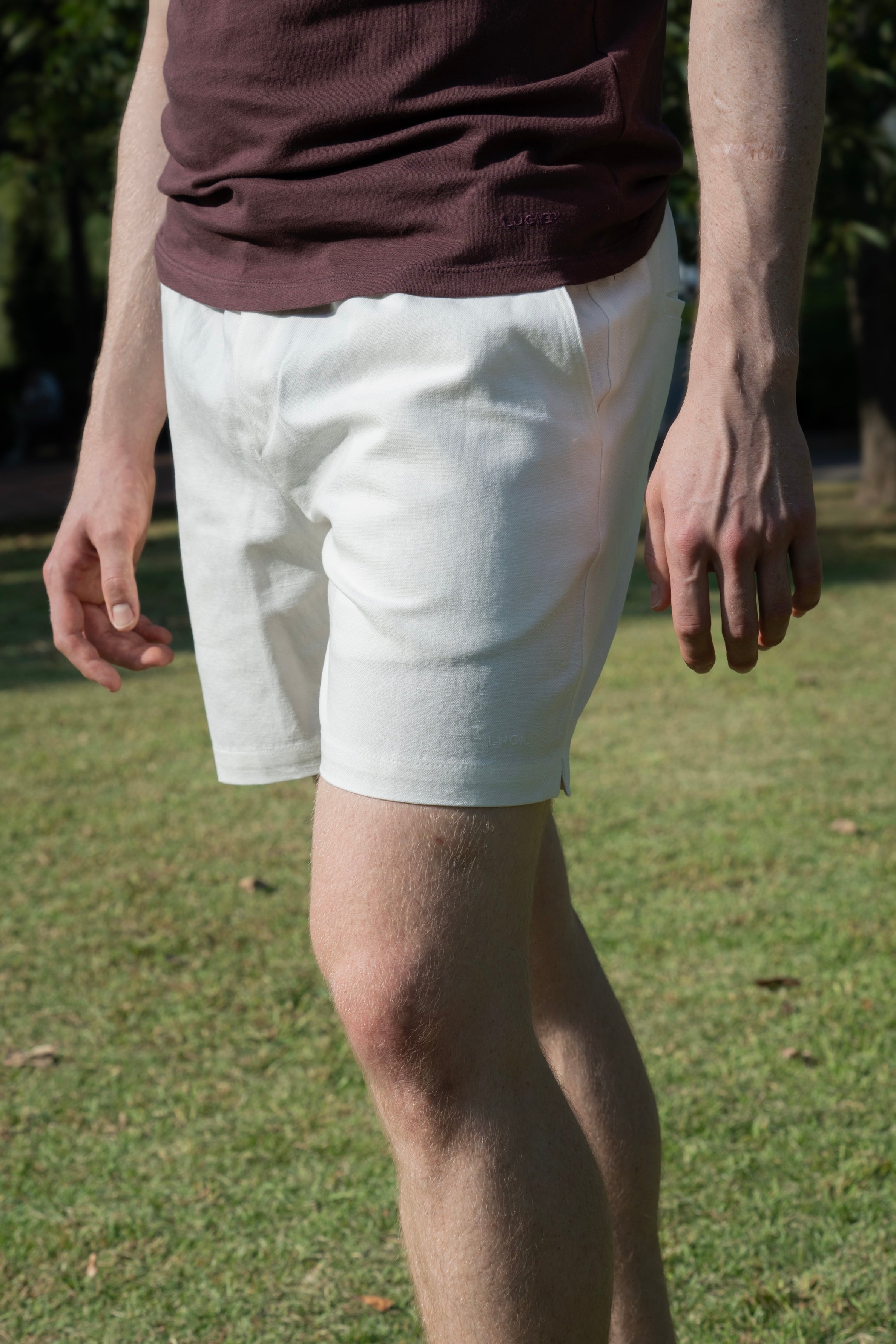 100% 순수 린넨 코튼 블렌드 와이드 반바지