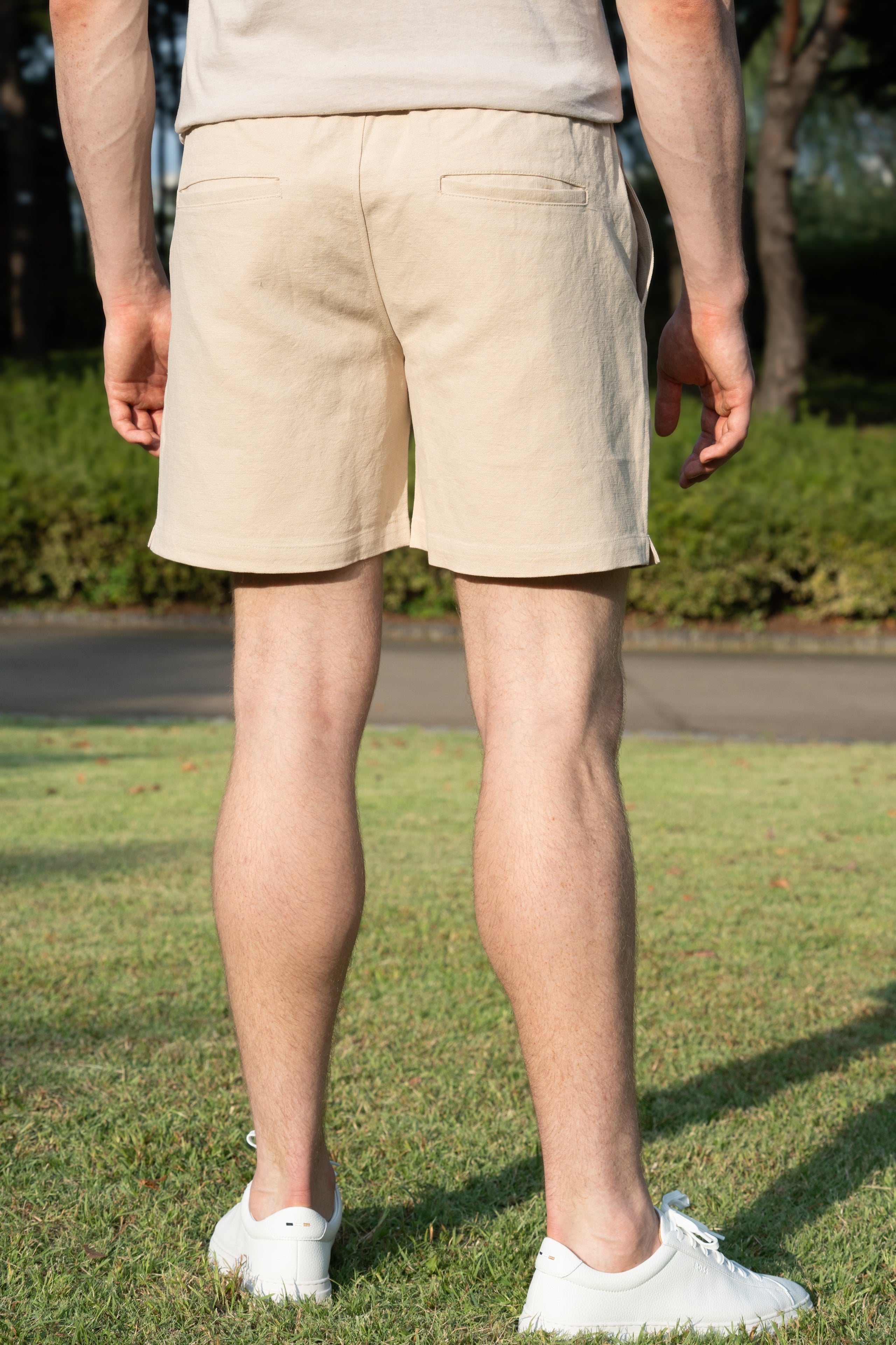 100% 순수 린넨 코튼 블렌드 와이드 반바지