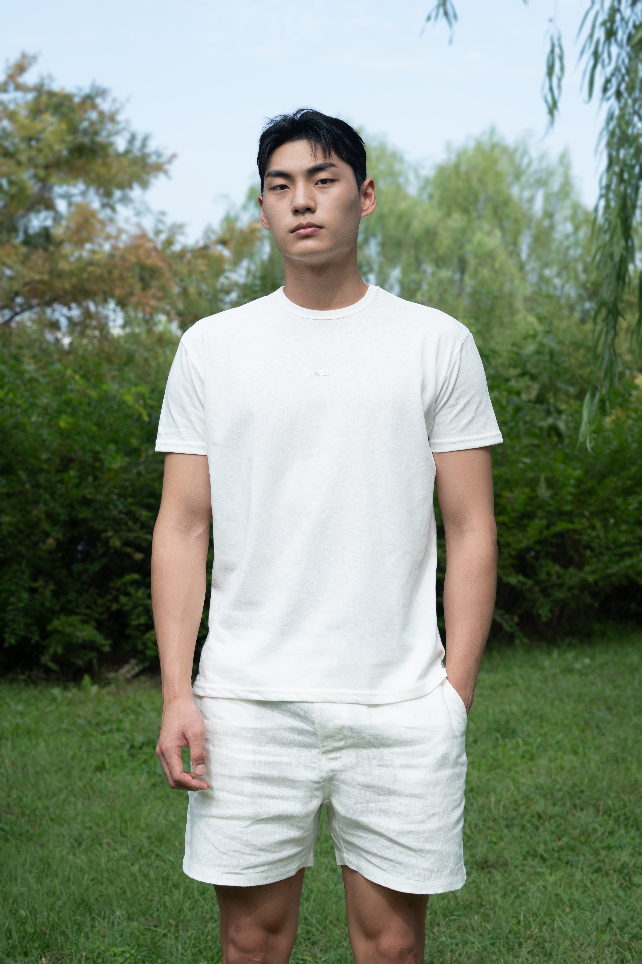 100% 순수 햄프 라운드 티셔츠