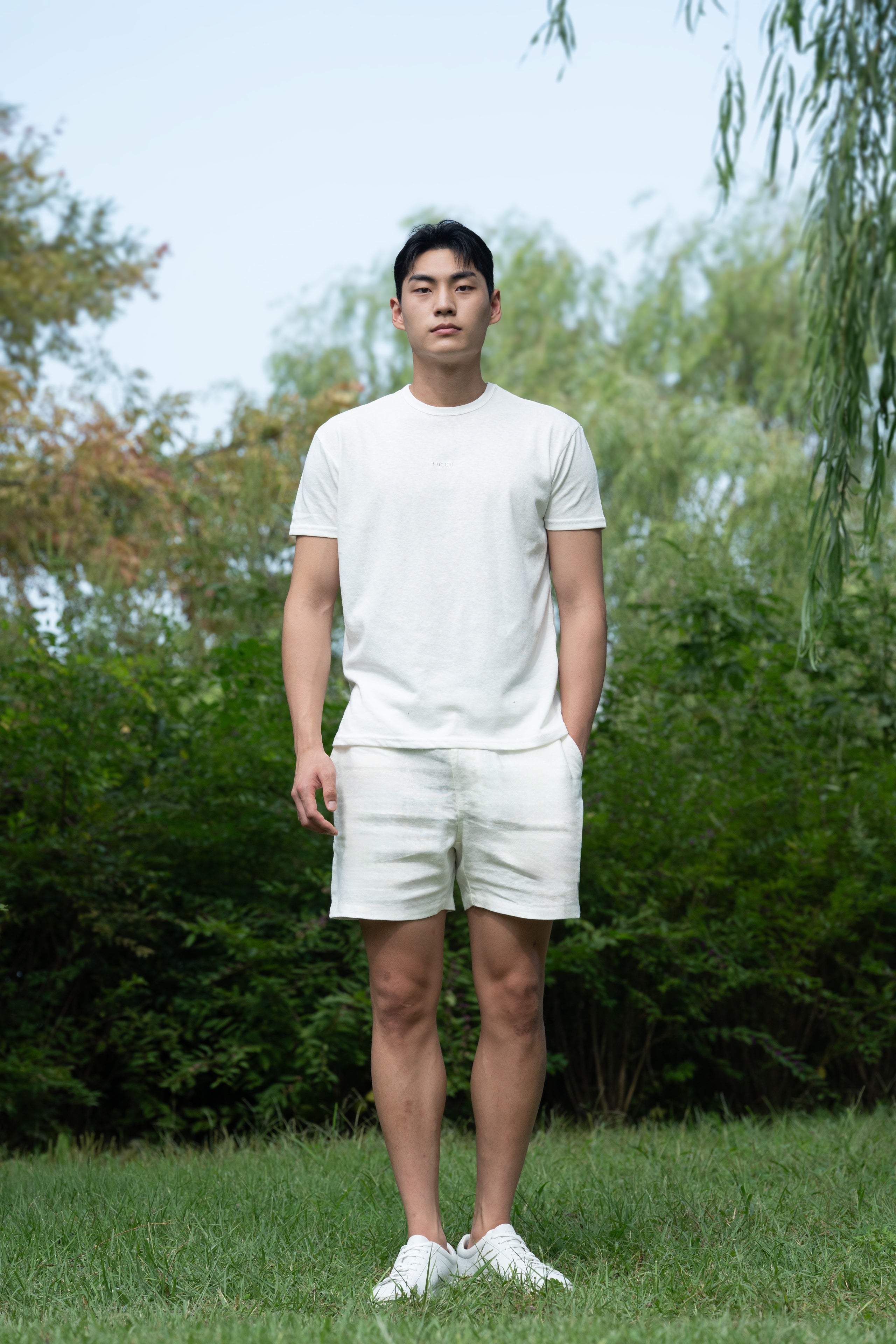 100% 순수 햄프 라운드 티셔츠