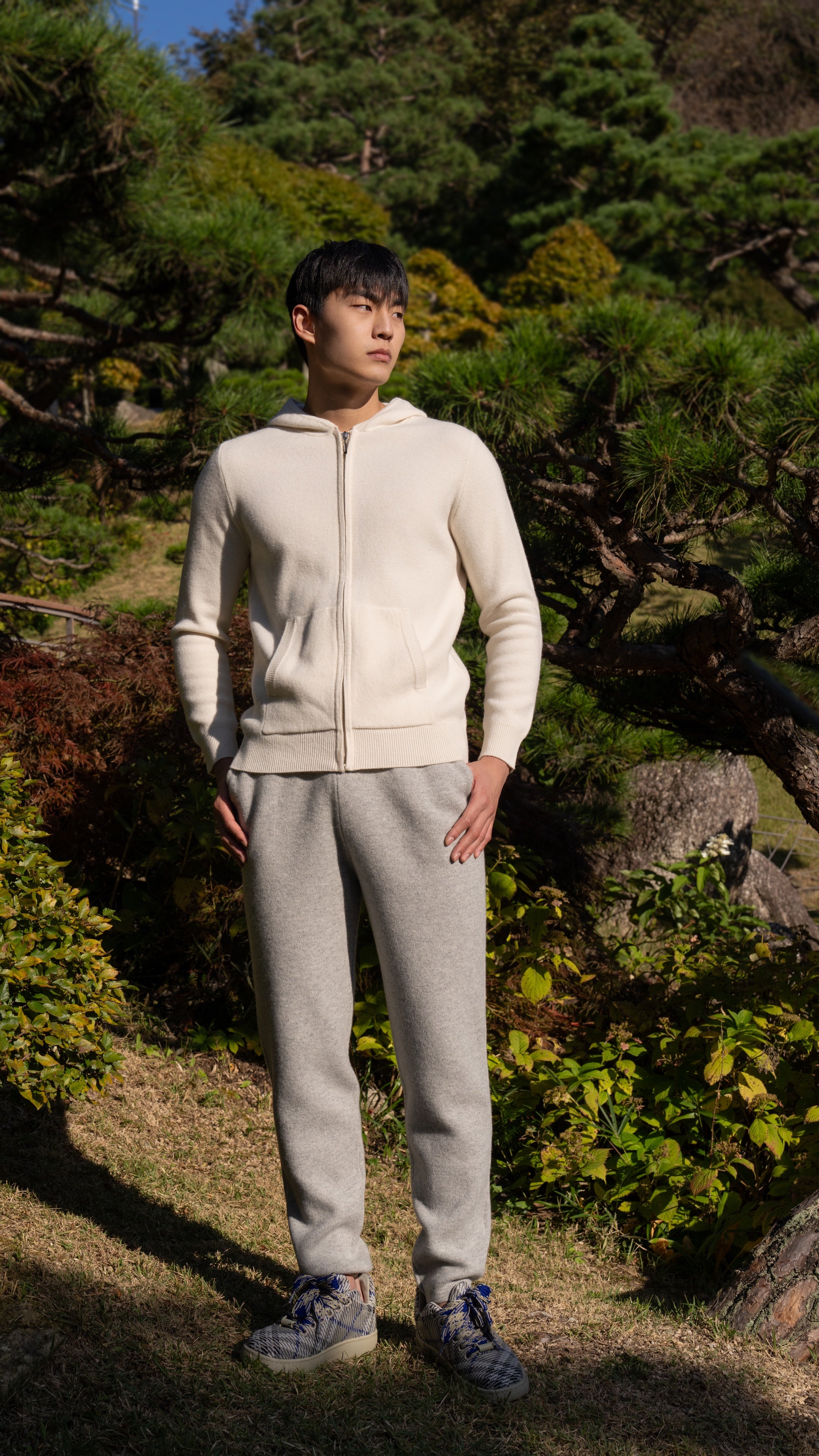 순수 메리노 울 베이직 후드 집업