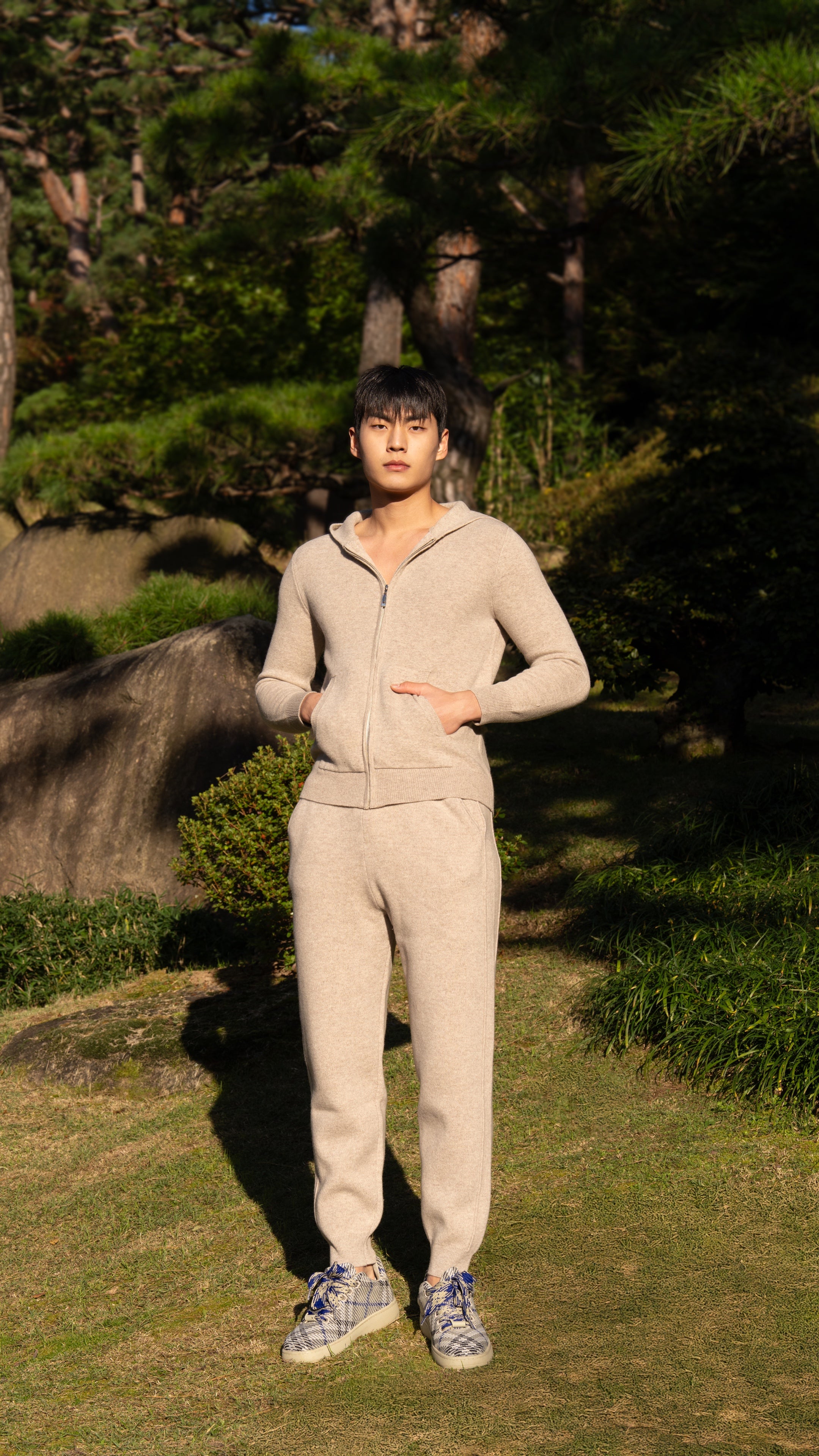 순수 메리노 울 베이직 후드 집업