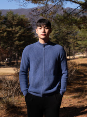 순수 캐시미어 울 블랜드 니트 집업