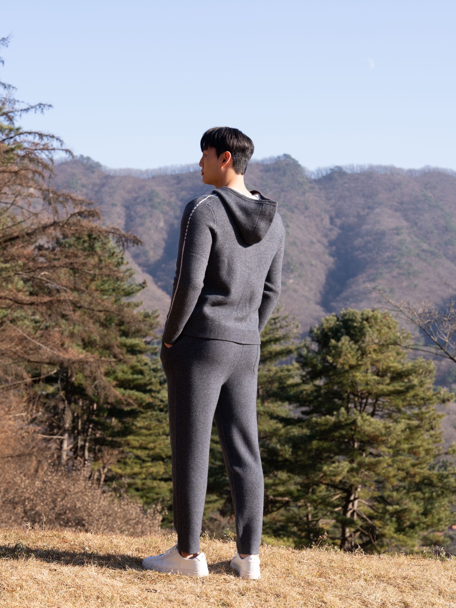 순수 캐시미어 울 블랜드 후드 집업