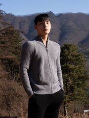 순수 캐시미어 울 블랜드 니트 집업