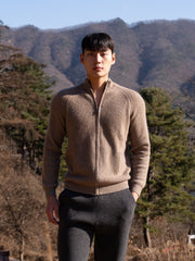 순수 캐시미어 울 블랜드 니트 집업