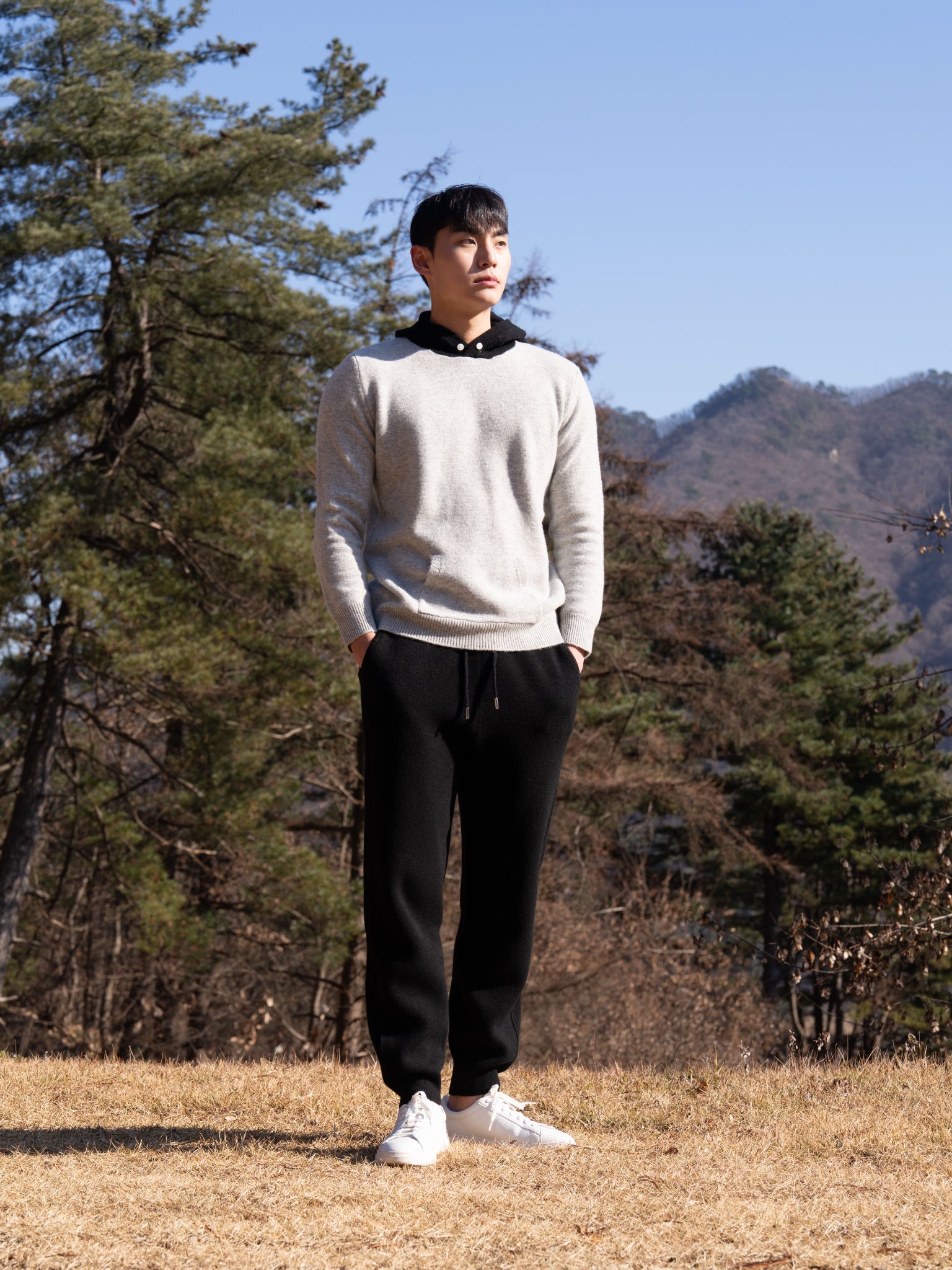 순수 메리노 울 베이직 조거 팬츠