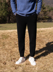 100% 순수 캐시미어 울 블랜드 핀턱 팬츠