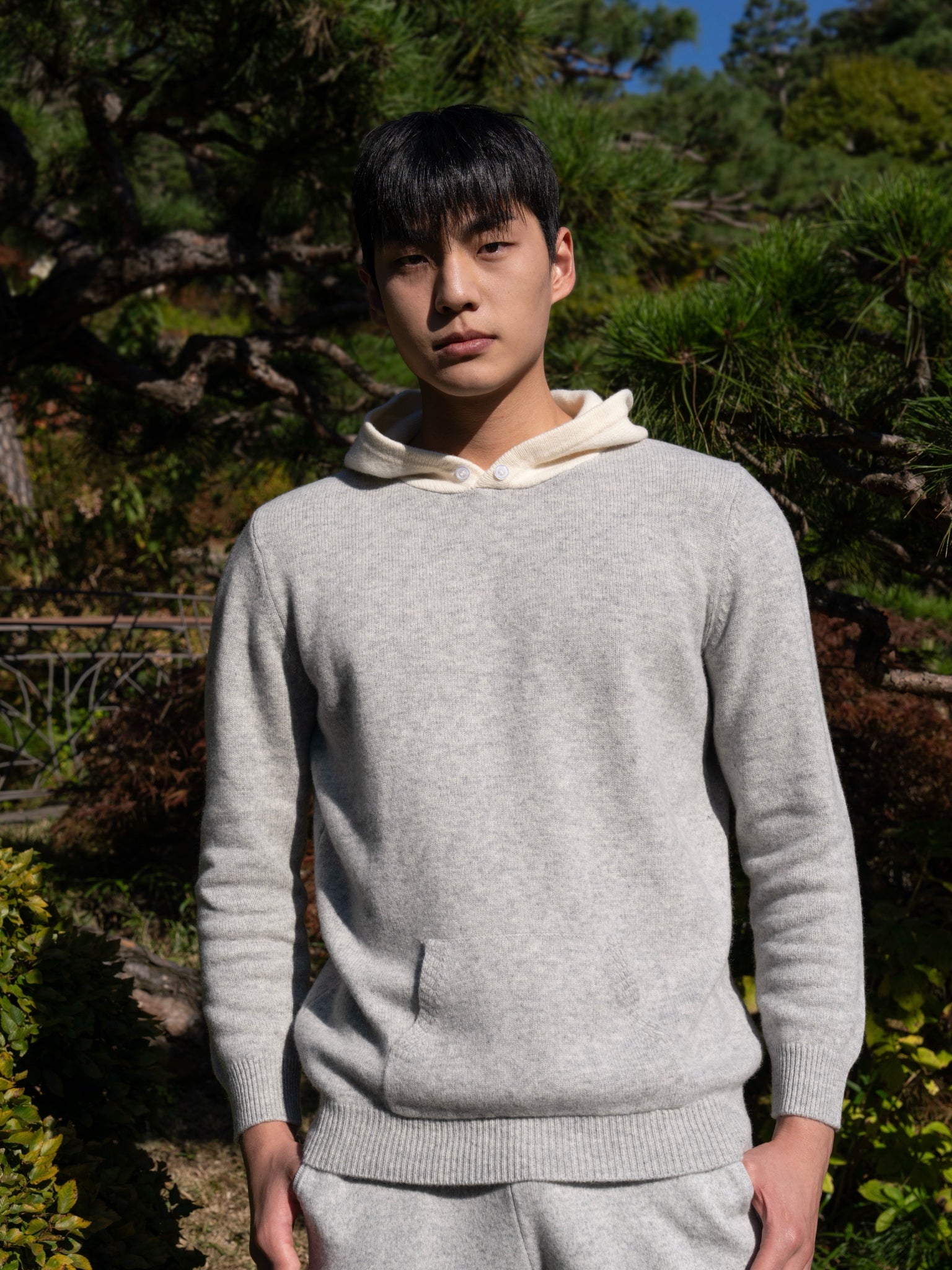 순수 메리노 울 후드티