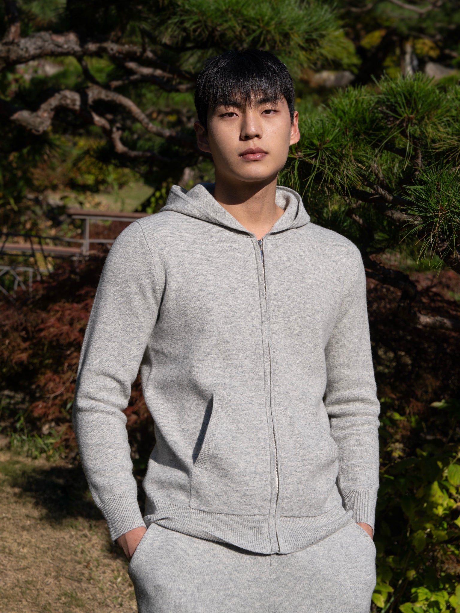 순수 메리노 울 베이직 후드 집업