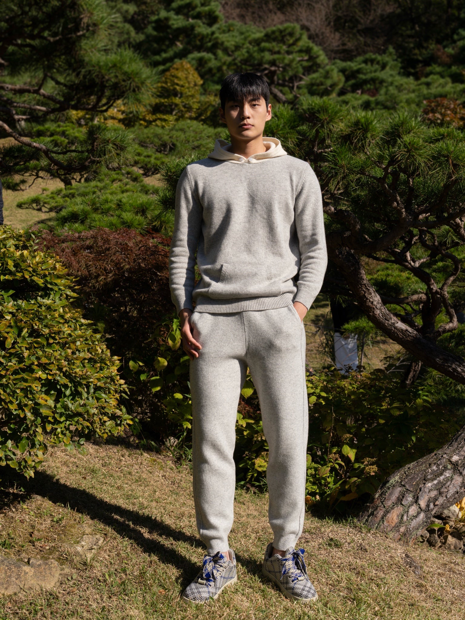 순수 메리노 울 후드티