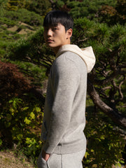 순수 메리노 울 후드티