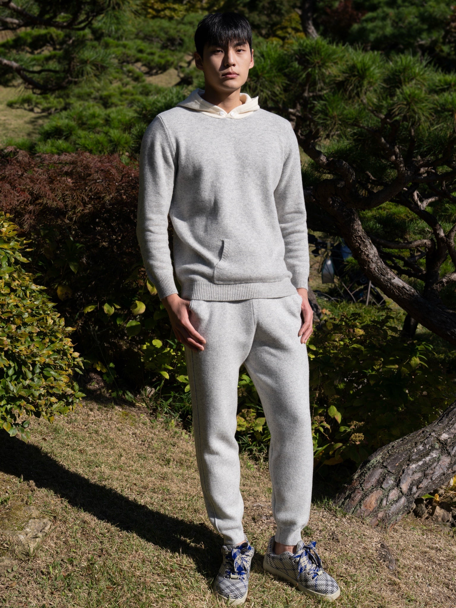 순수 메리노 울 후드티