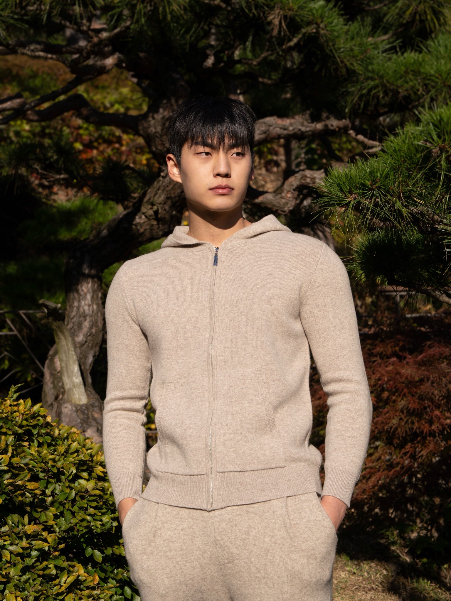 순수 메리노 울 베이직 후드 집업