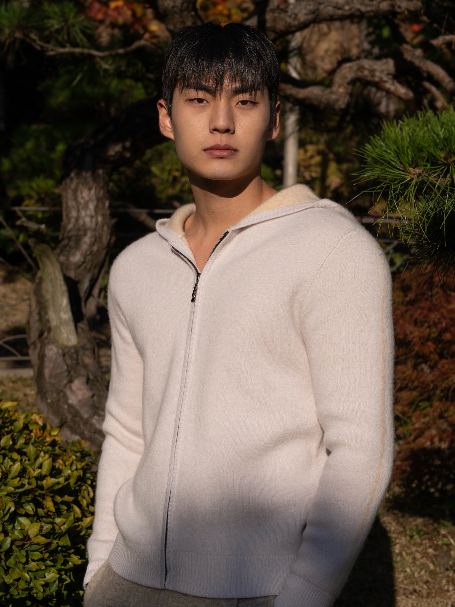 순수 캐시미어 울 블랜드 후드 집업