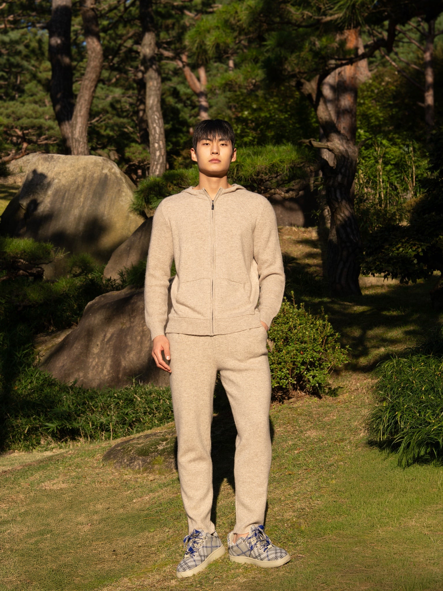 순수 캐시미어 울 블랜드 후드 집업