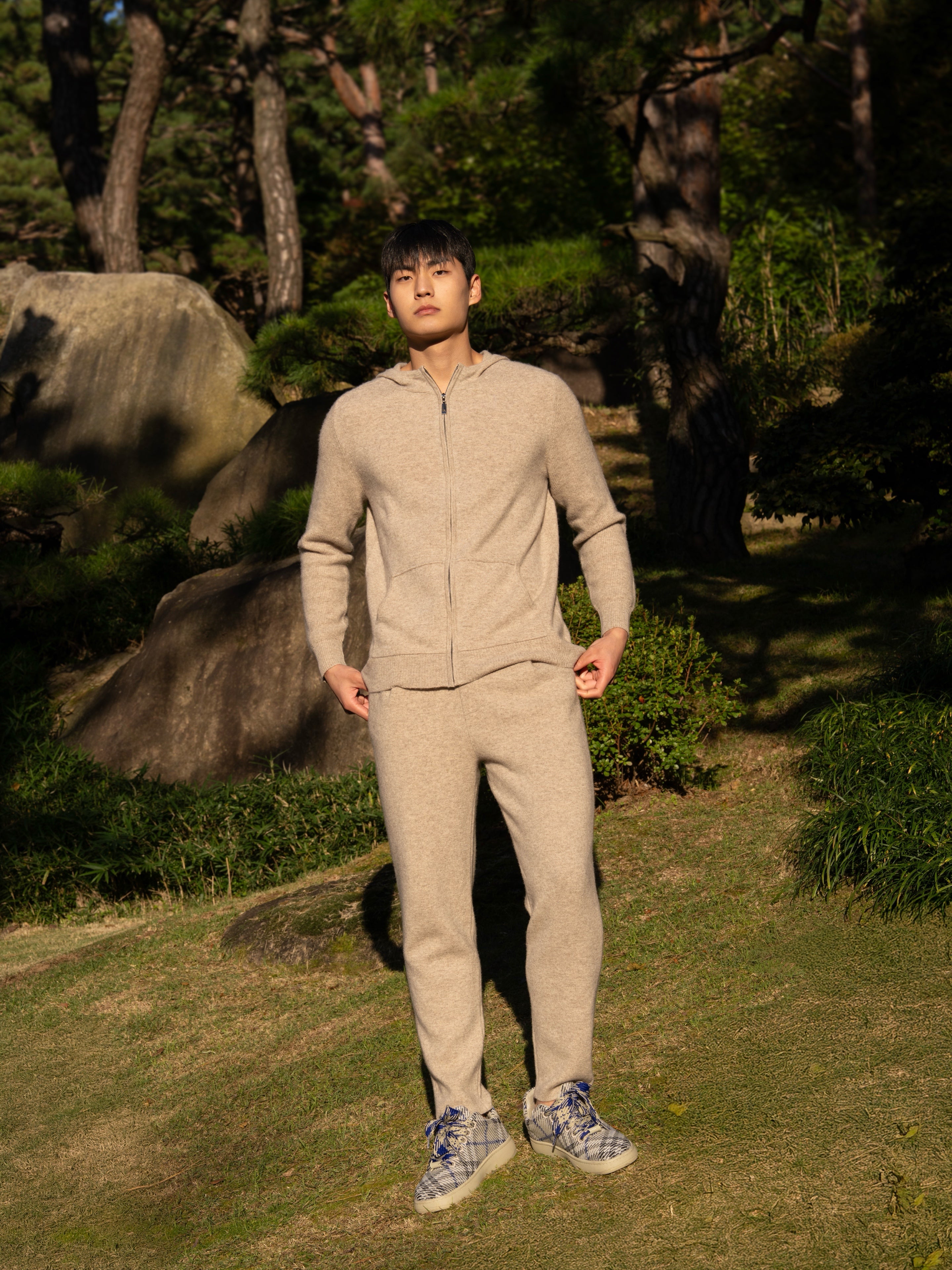 순수 캐시미어 울 블랜드 후드 집업