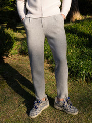 100% 순수 캐시미어 울 블랜드 핀턱 팬츠