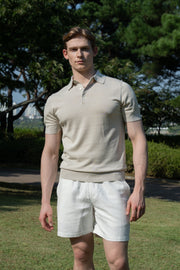 100% 순수 실크 코튼 블렌드 폴로 셔츠