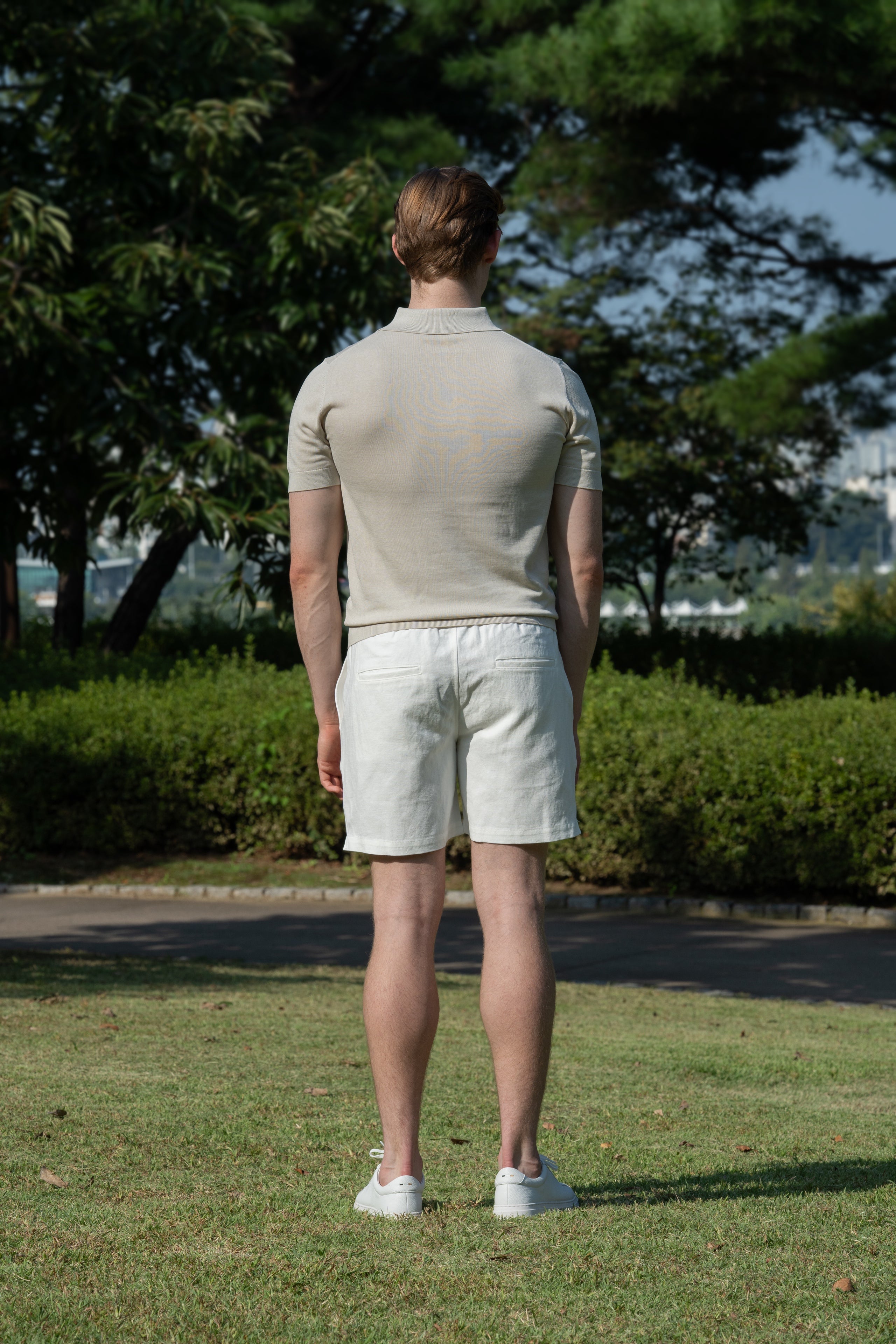 100% 순수 실크 코튼 블렌드 폴로 셔츠