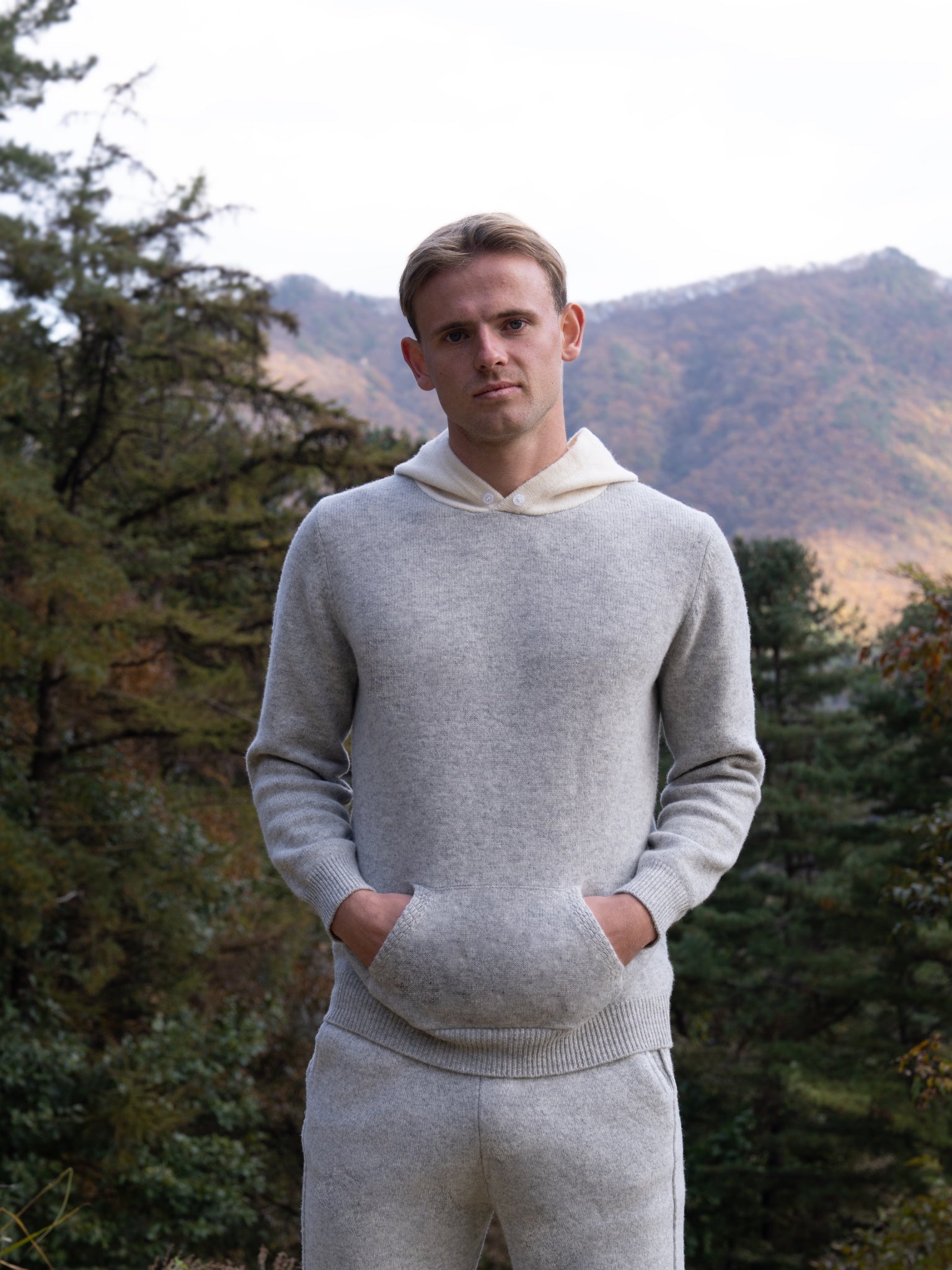 100% 순수 메리노 울 후드티