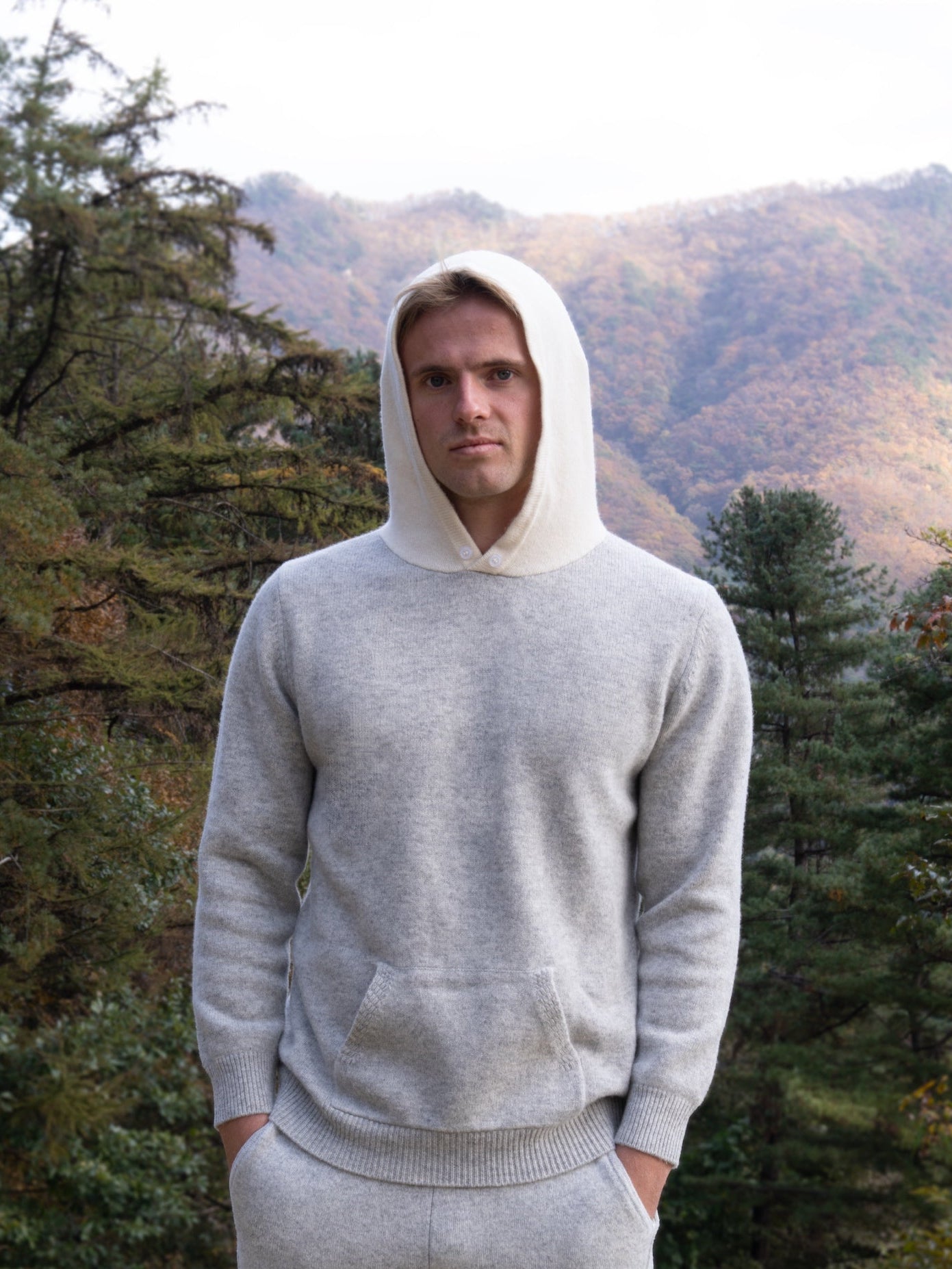 100% 순수 메리노 울 후드티